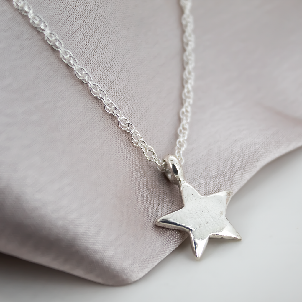 Star Rope Chain Necklace in Recycled Silver
