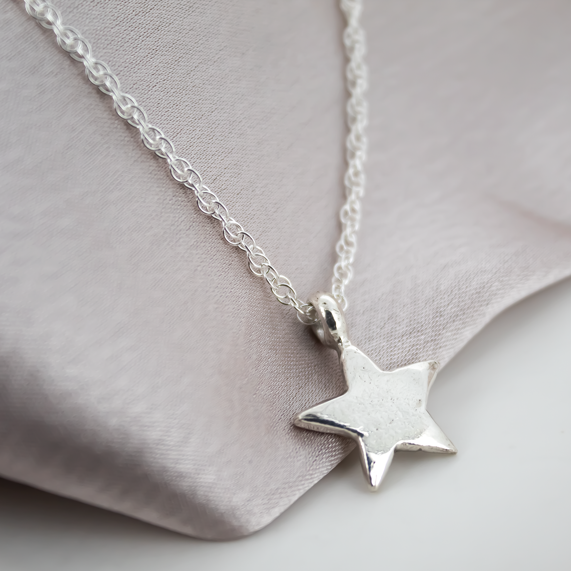Star Rope Chain Necklace in Recycled Silver