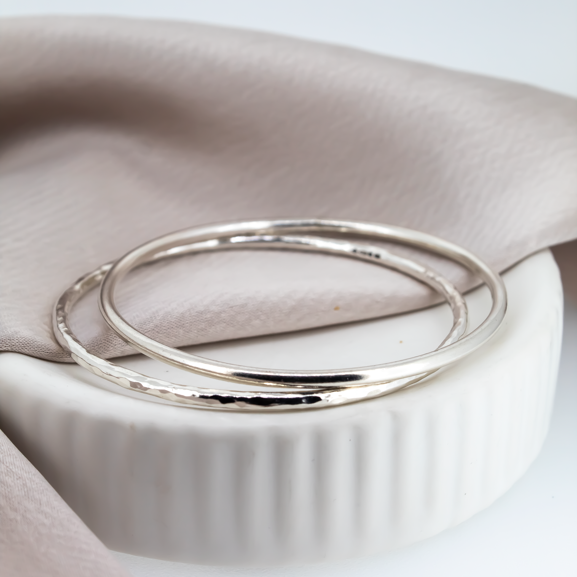 Sterling Silver Stacking Bangle Duo