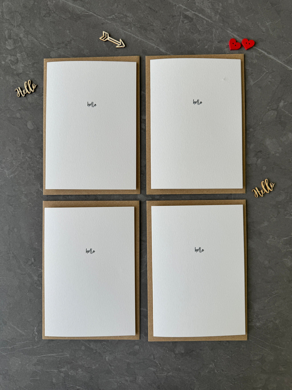 Minimalist Note Cards with Kraft Envelopes