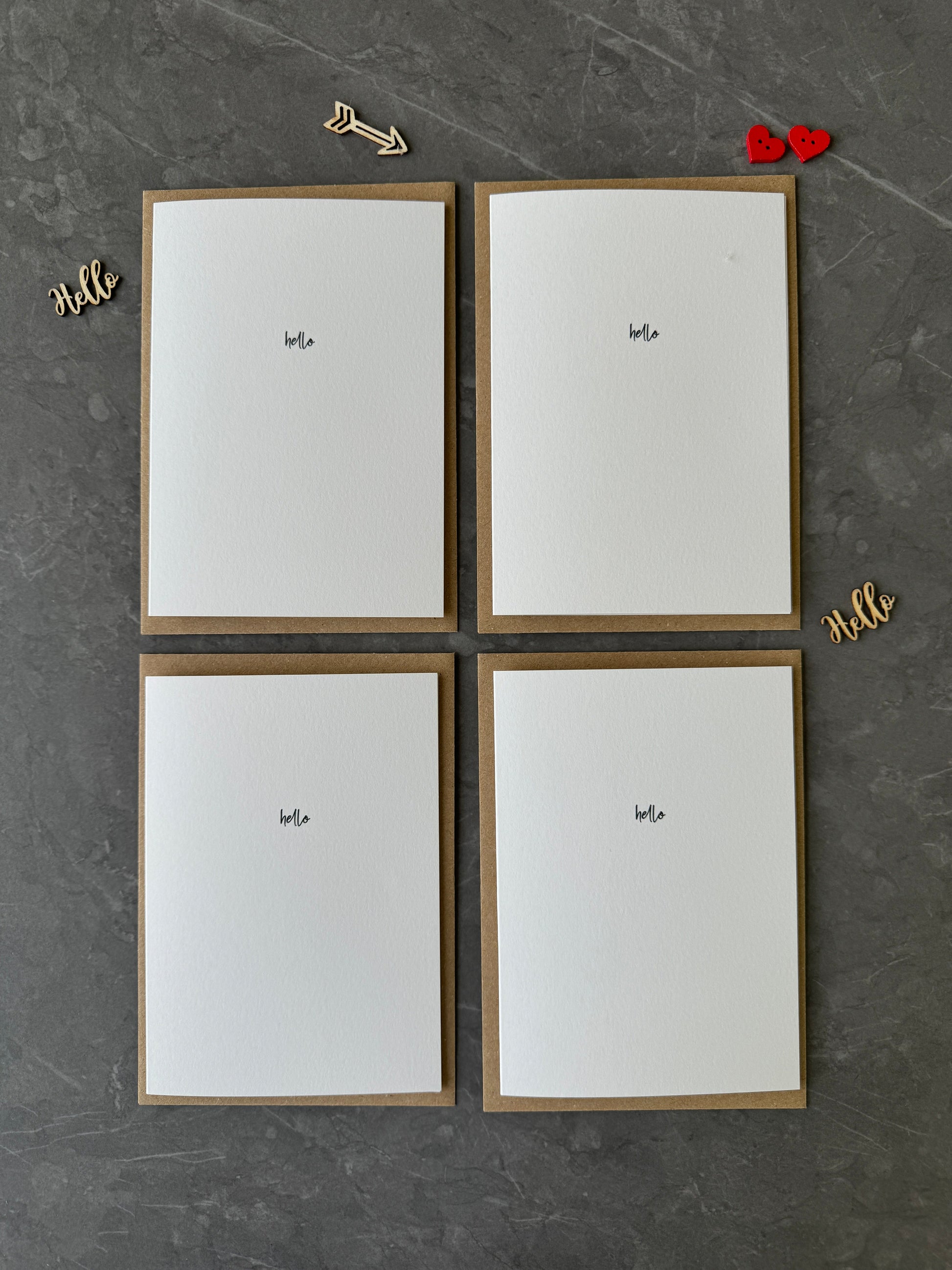 Minimalist Note Cards with Kraft Envelopes