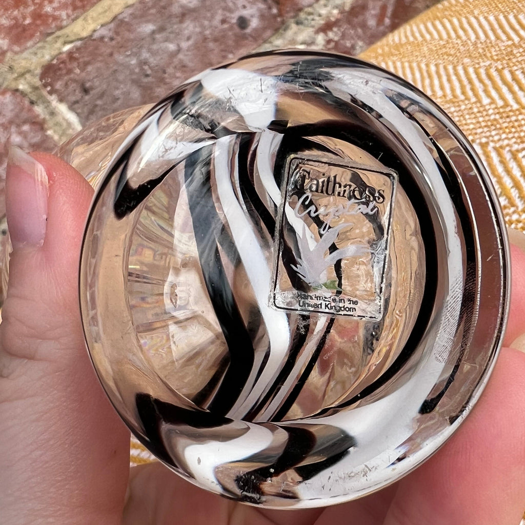 Black and white swirl, glass vase