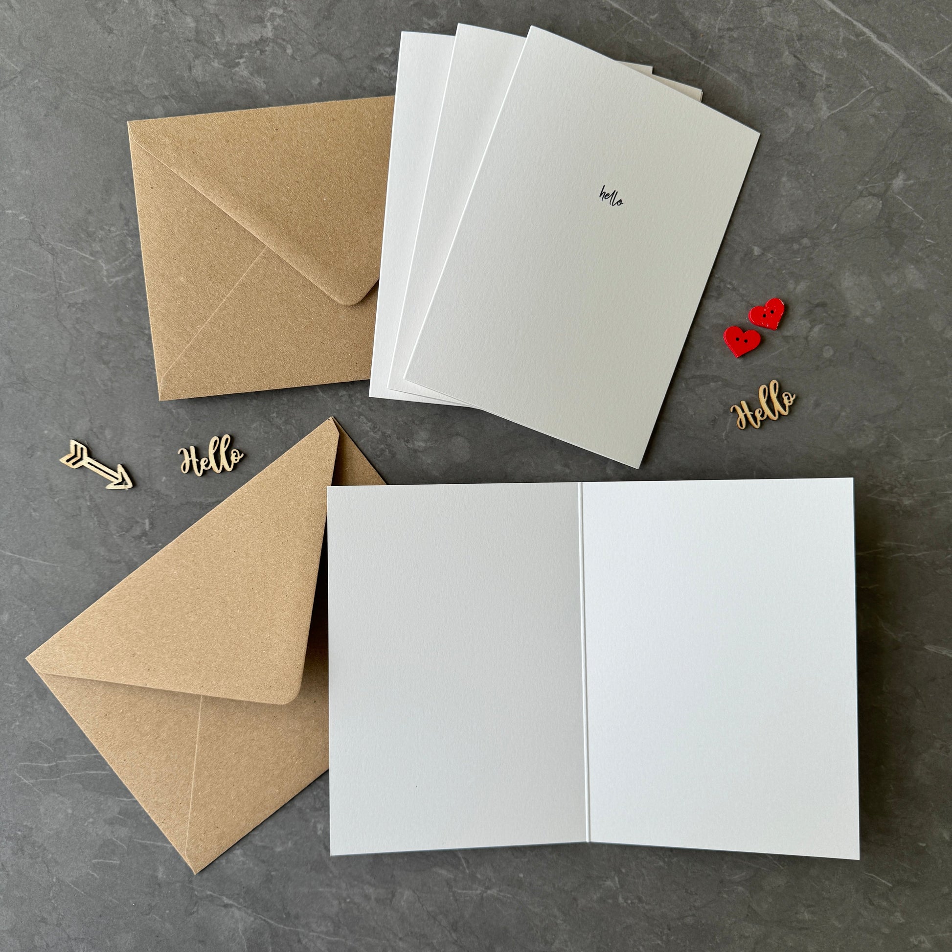 Minimalist Note Cards with Kraft Envelopes