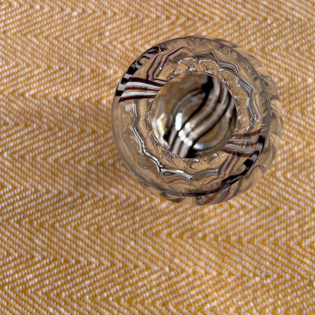 Black and white swirl, glass vase