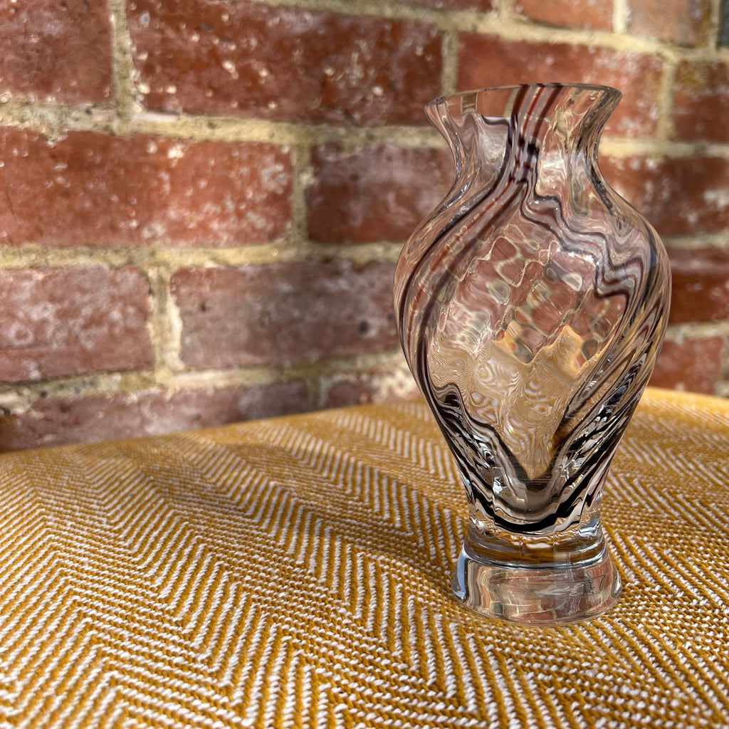 Black and white swirl, glass vase