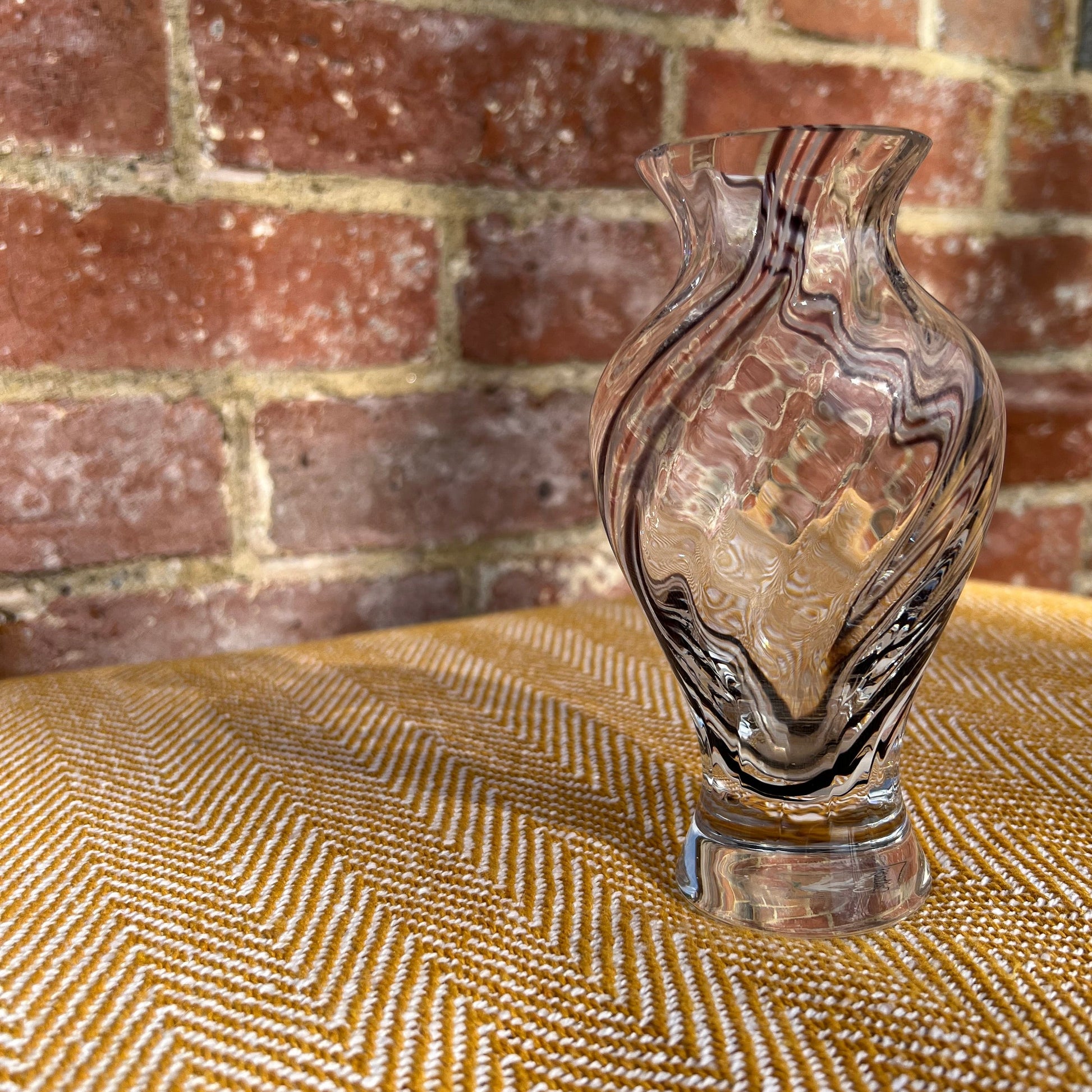 Black and white swirl, glass vase