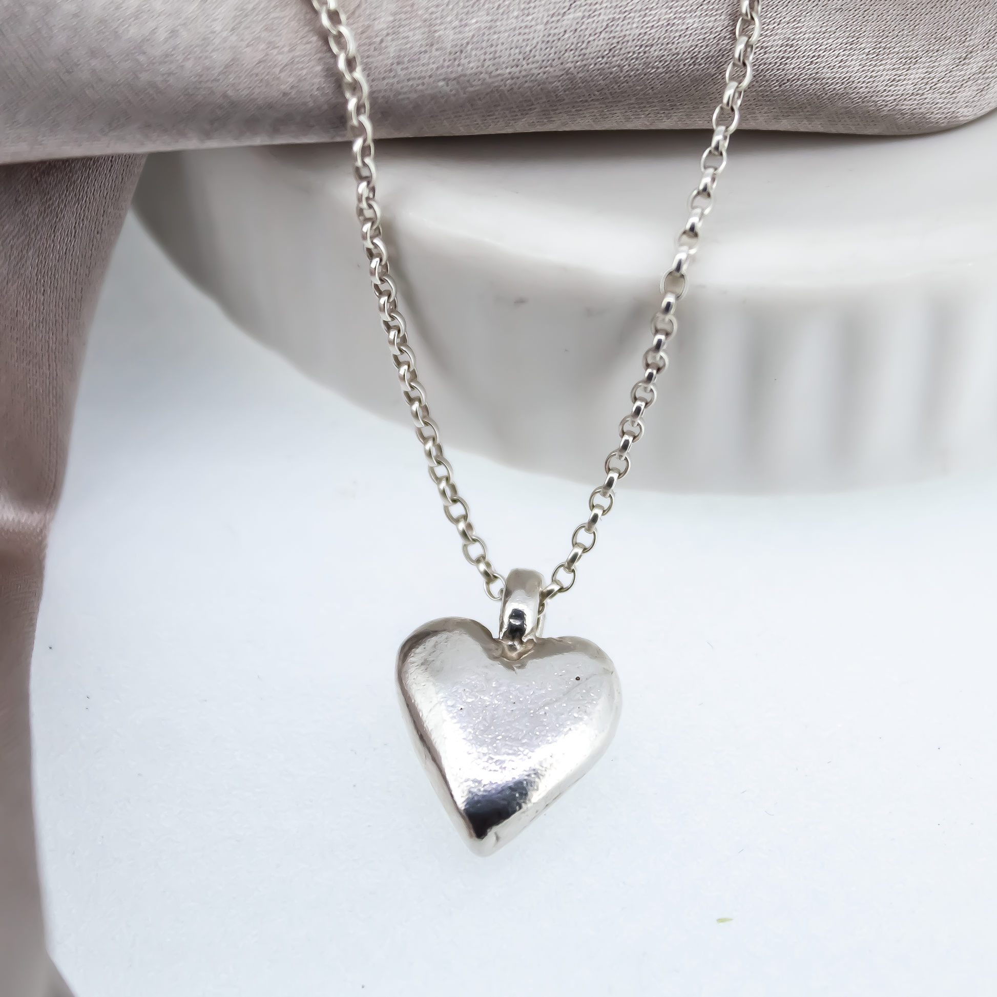Large Sterling Silver Heart Necklace