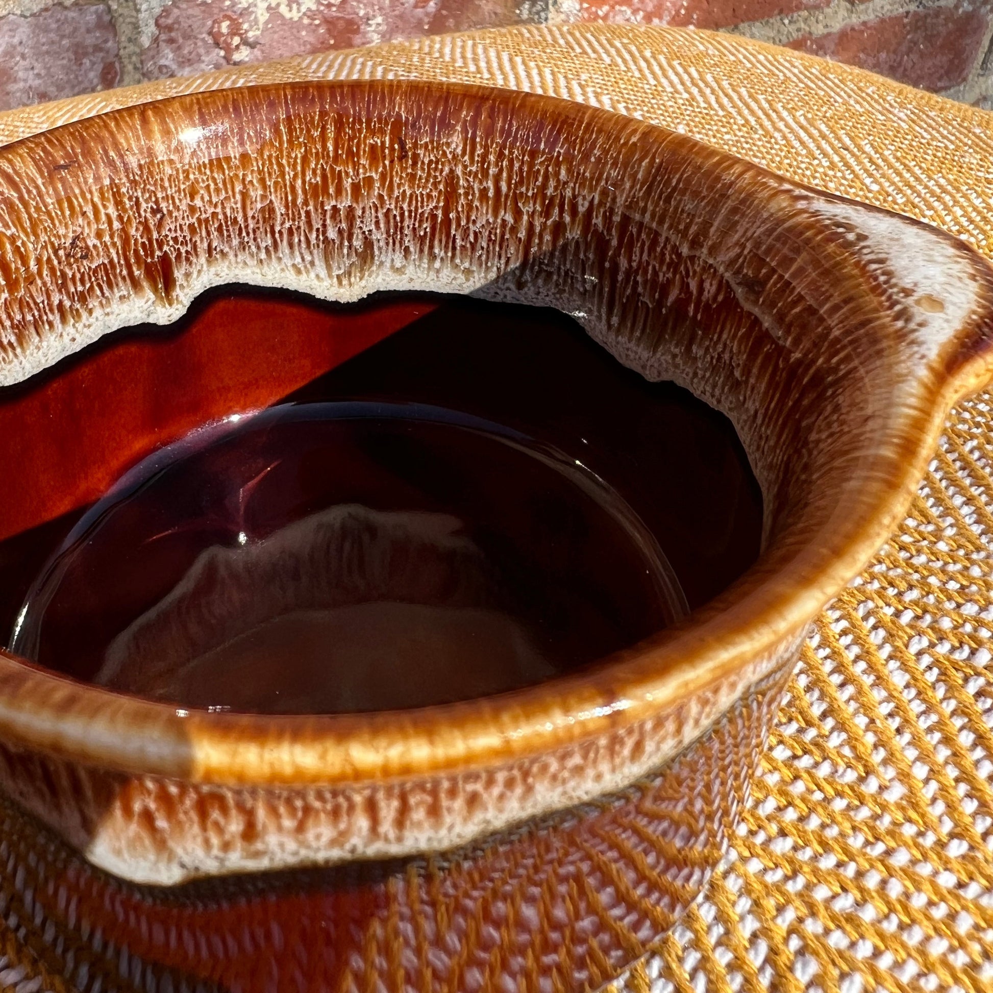 Pair of ceramic drip glaze ramekins