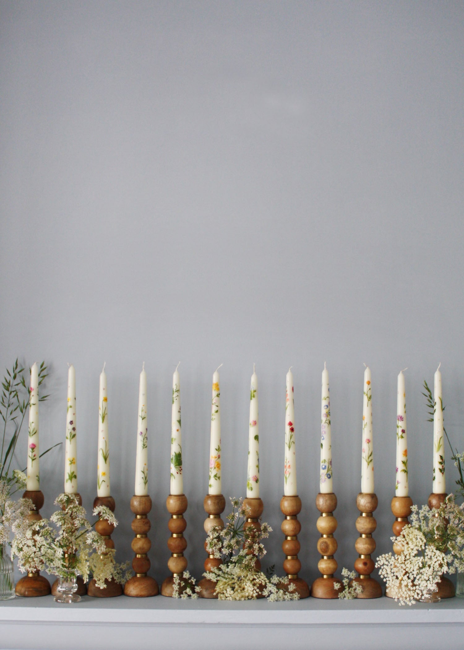 November Chrysanthemum Birth Flower Hand Painted Candle