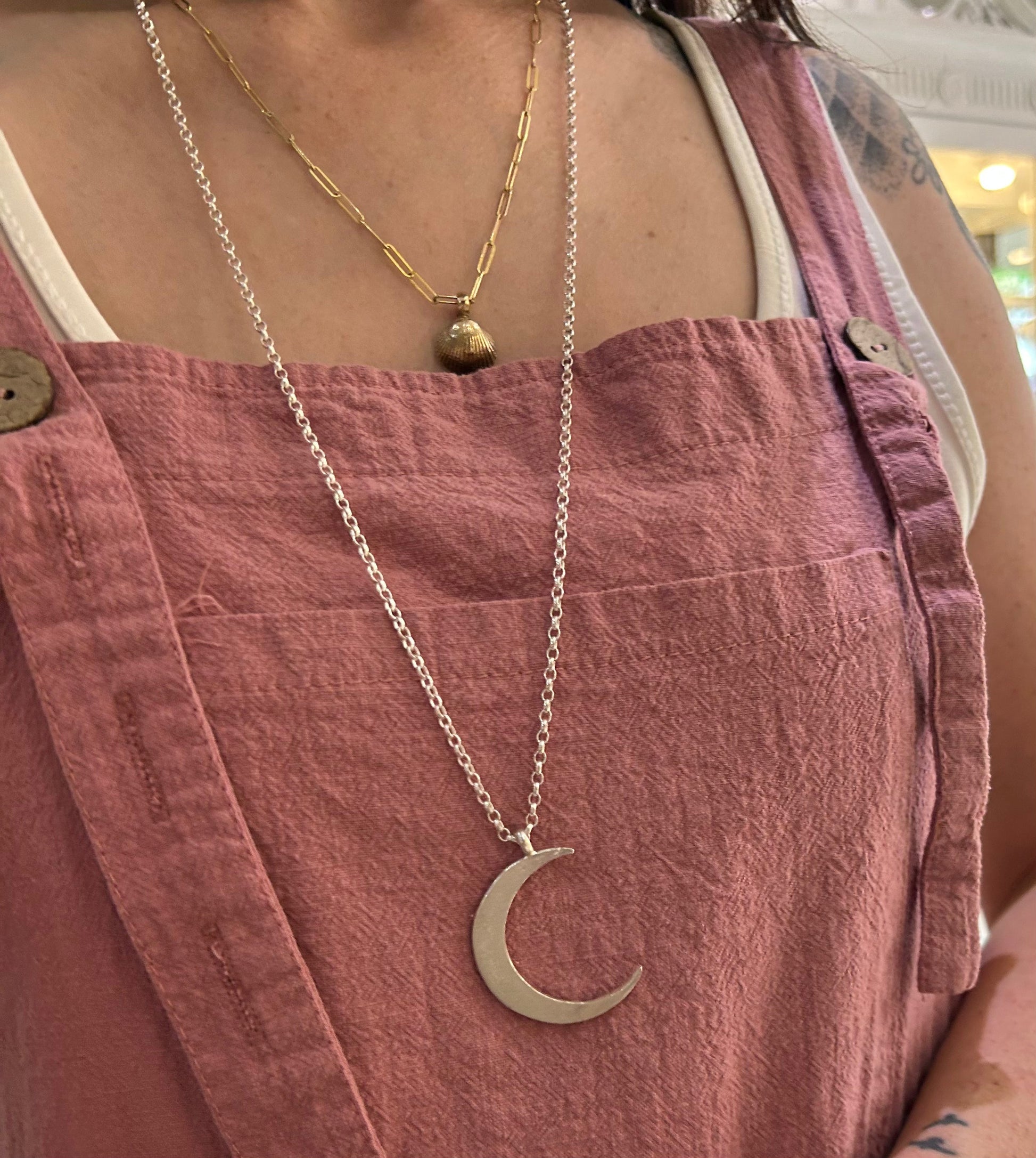 The Maxi Crescent Moon Sterling Silver Necklace