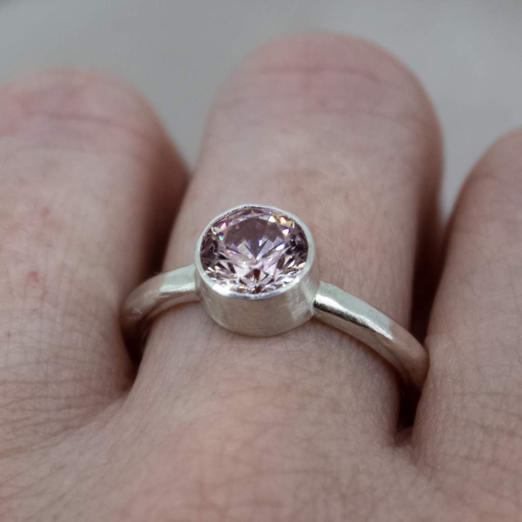 Pink Topaz Sterling Silver Ring