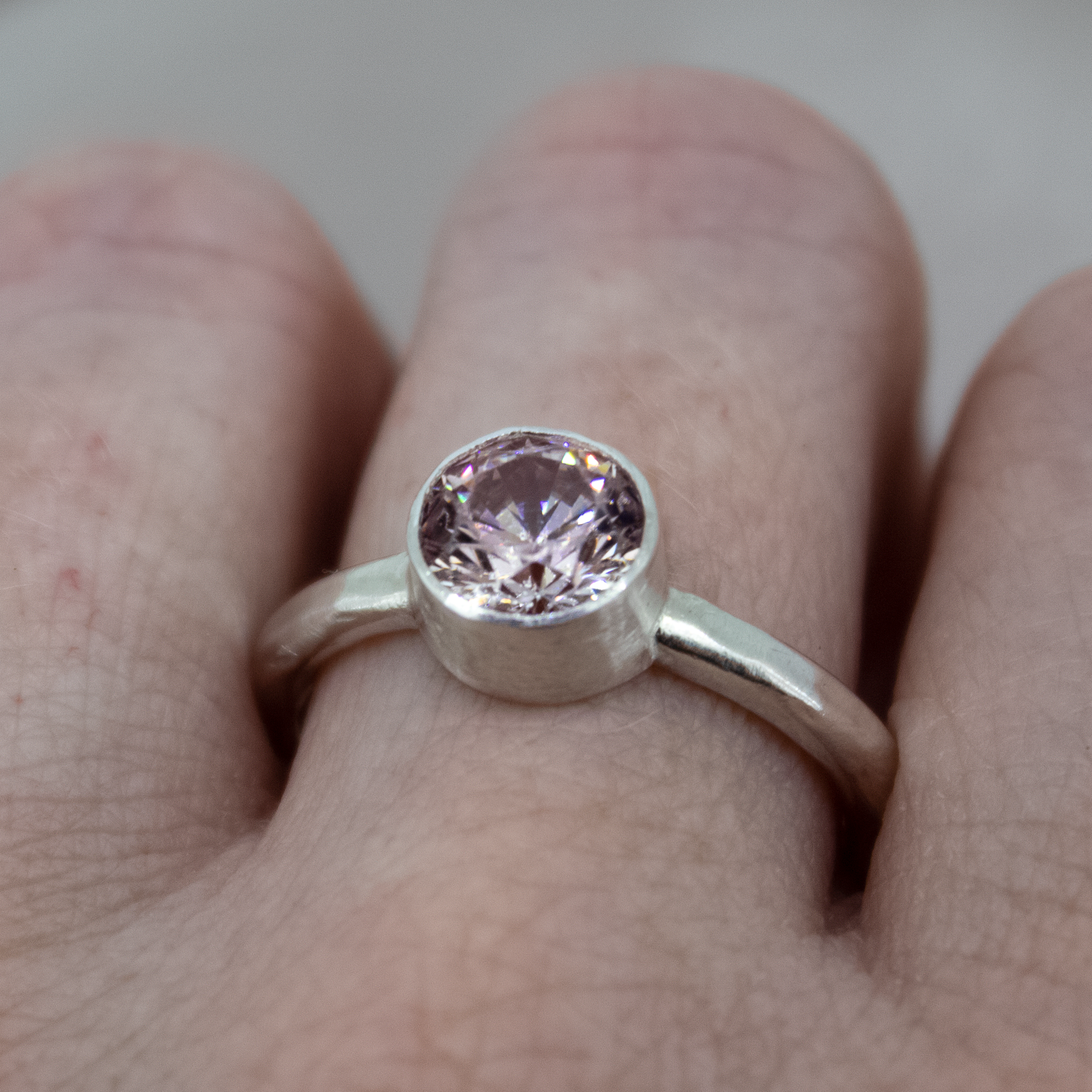 Pink Topaz Sterling Silver Ring