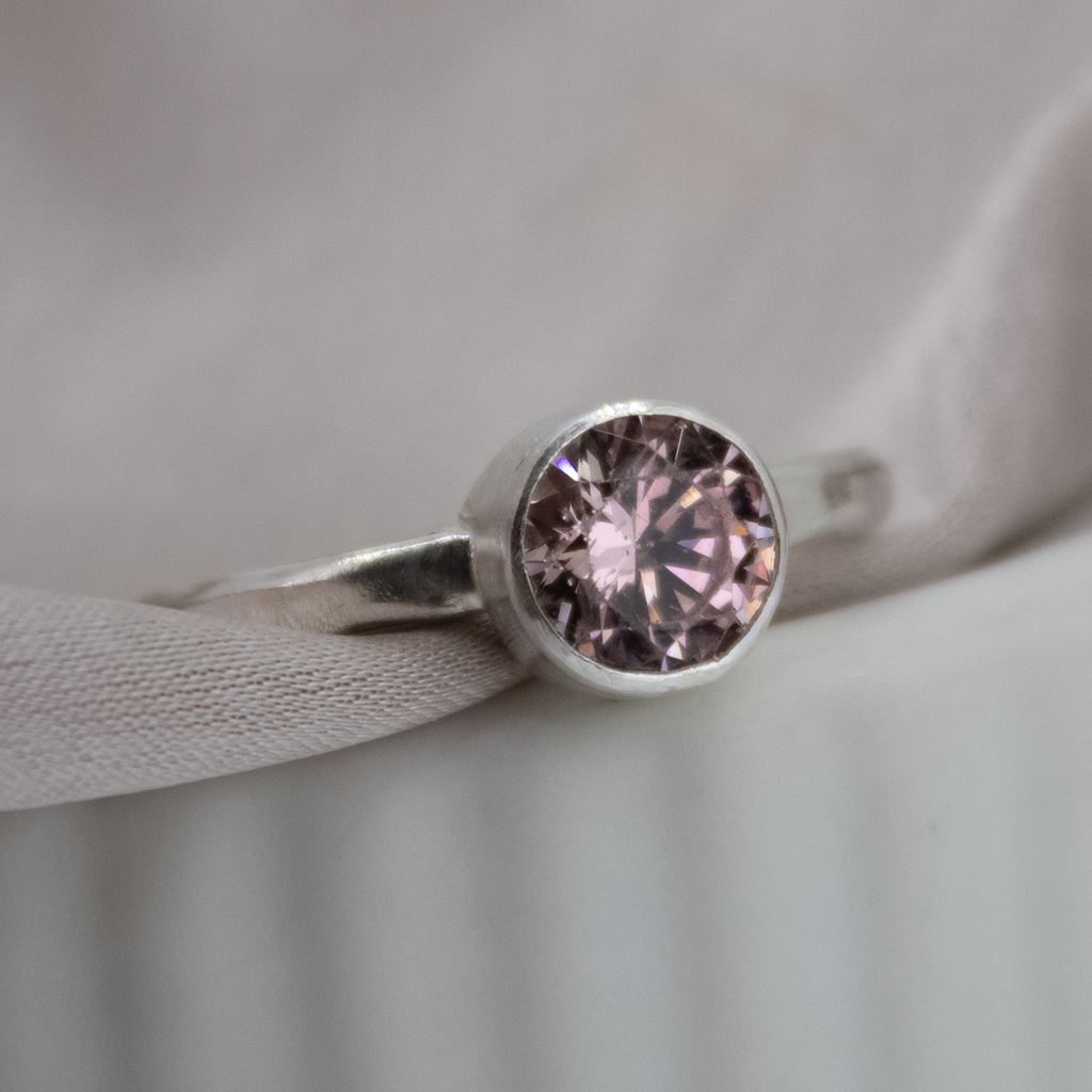 Pink Topaz Sterling Silver Ring
