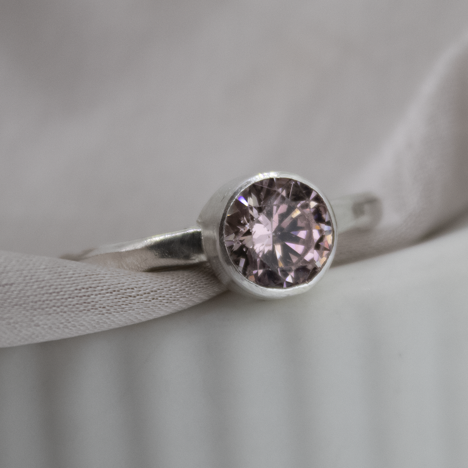 Pink Topaz Sterling Silver Ring