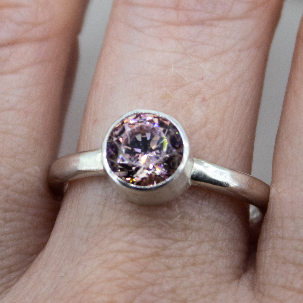 Pink Topaz Sterling Silver Ring