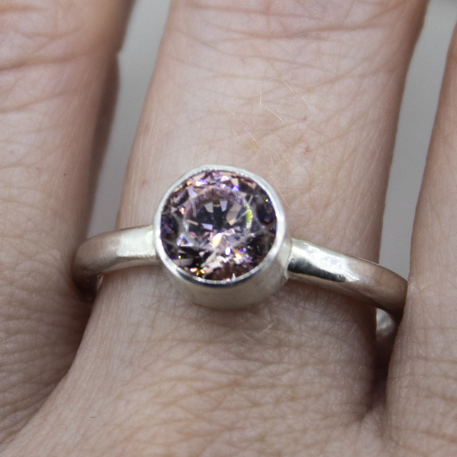 Pink Topaz Sterling Silver Ring