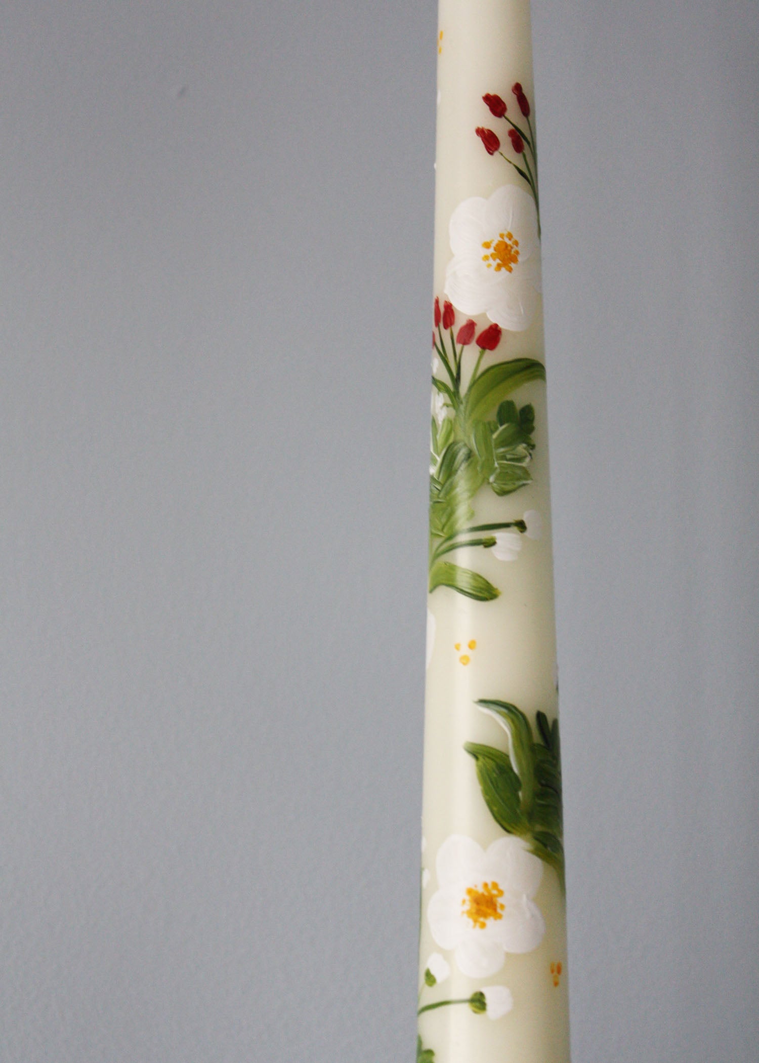 Birth Flower Lily of the Valley and Hawthorn Hand Painted Candle May