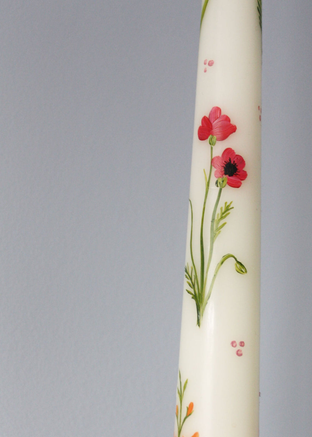 August Birth Flower Hand Painted Candle with Poppies and Gladiolus