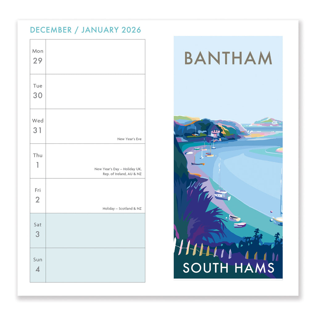 2026 Deluxe Slim Diary with Vintage Travel Designs