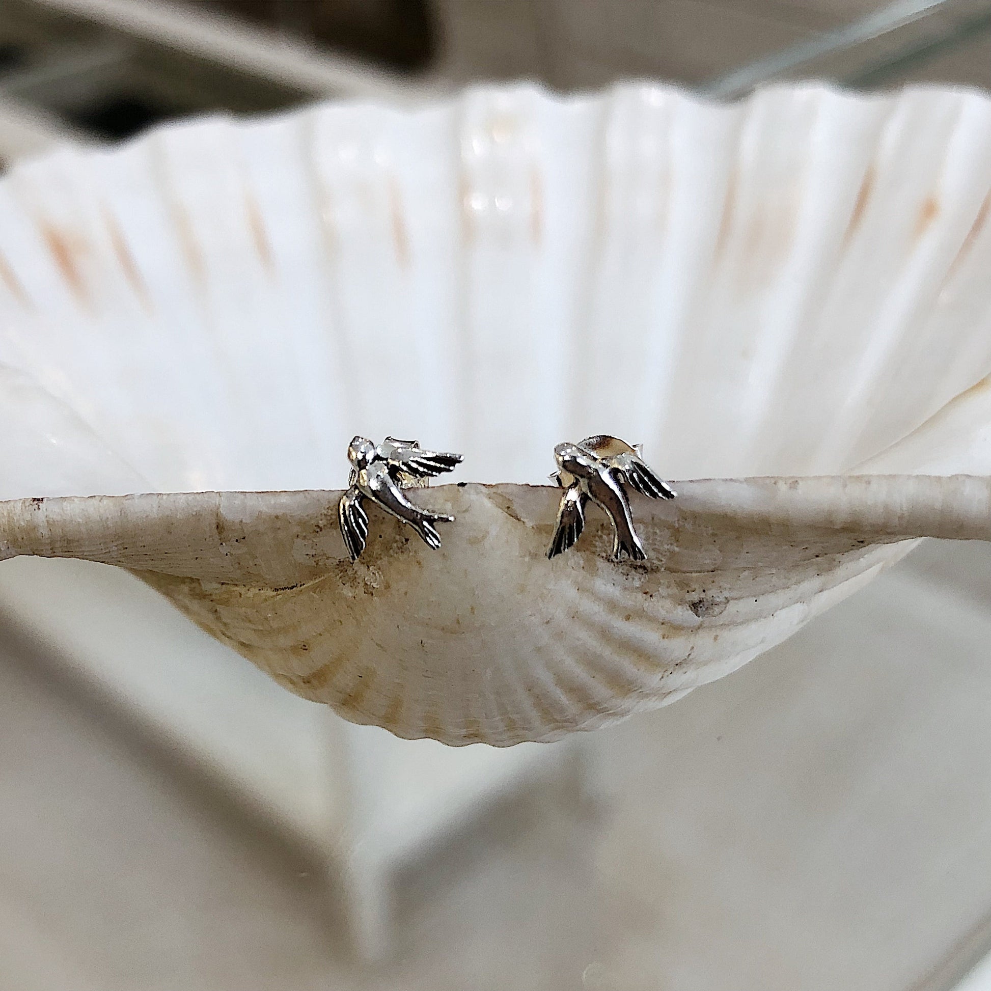 Sterling Silver Swallow Studs