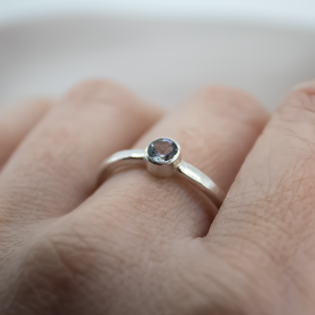 Baby Gemstone Ring in Sterling Silver