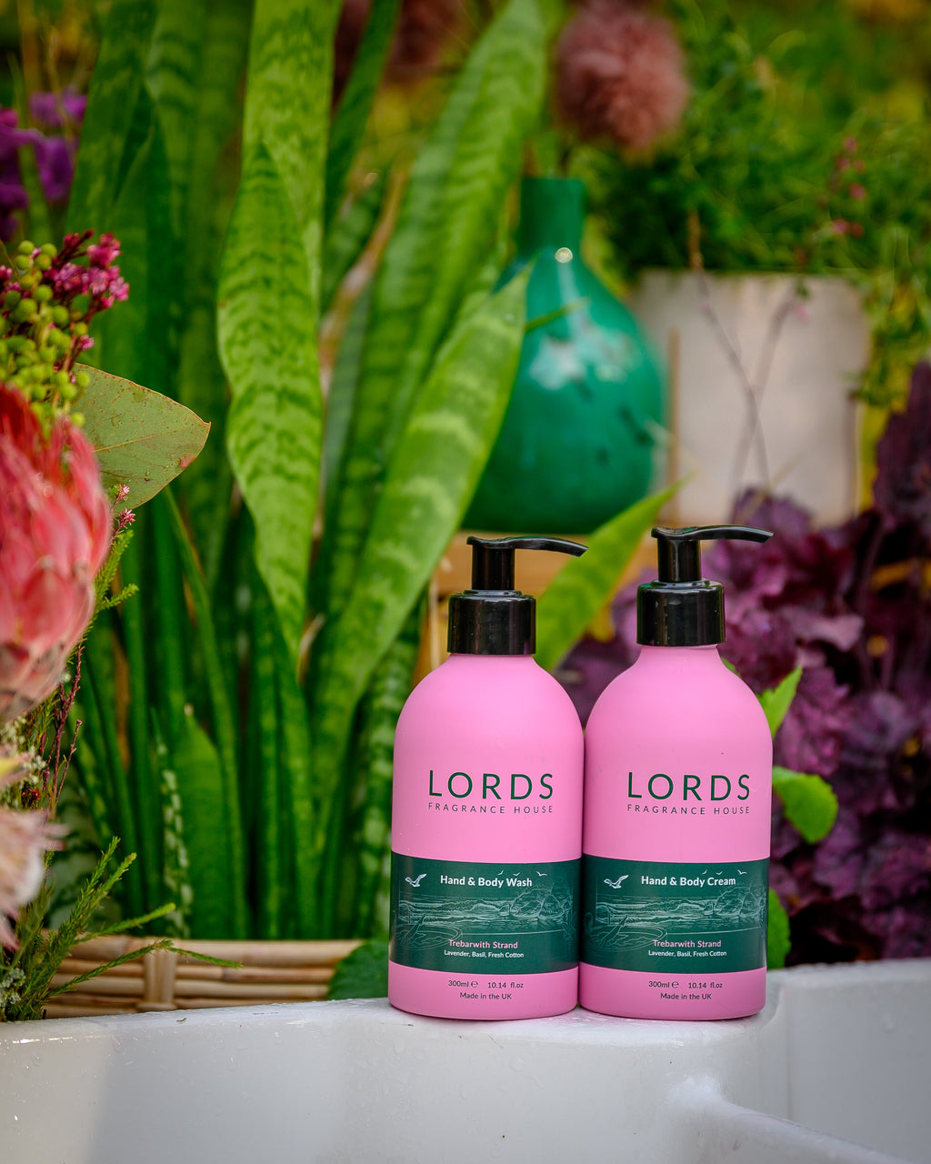 Hand and Body Cream Pink Refillable Aluminium 300ml