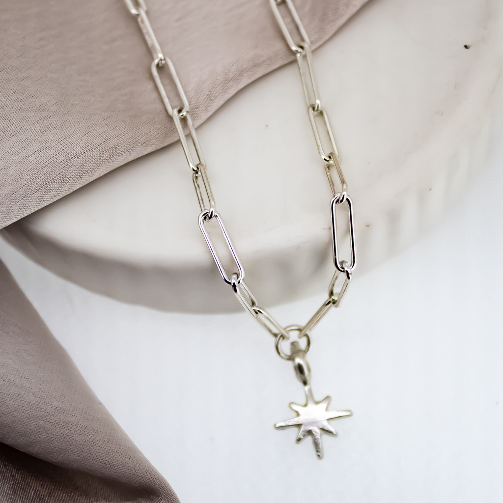 North Star Trace Chain Necklace in Sterling Silver