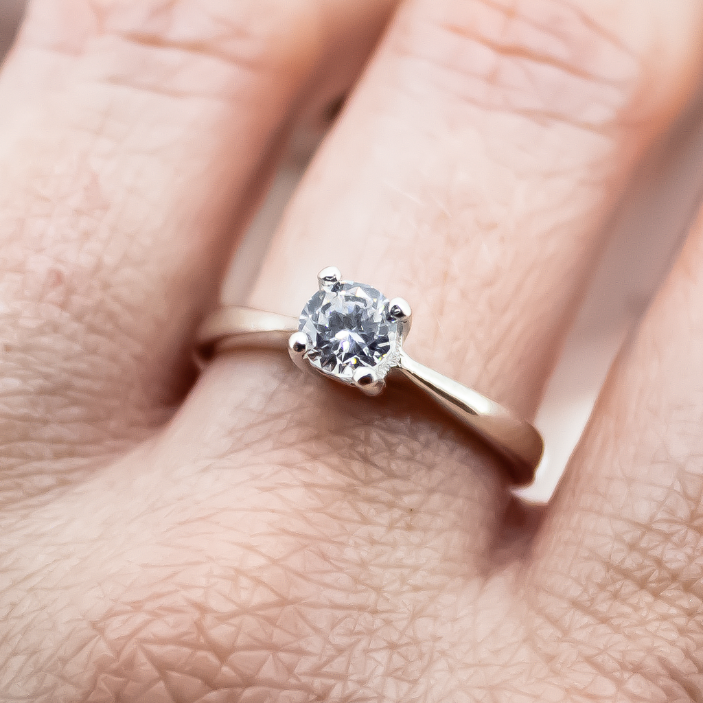 Solitaire Treasured Claw Ring in Sterling Silver