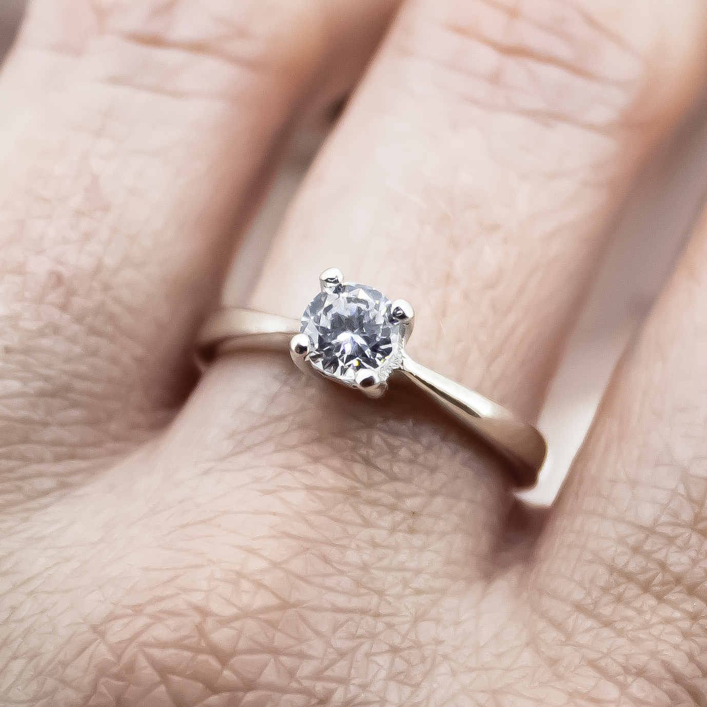 Solitaire Treasured Claw Ring in Sterling Silver