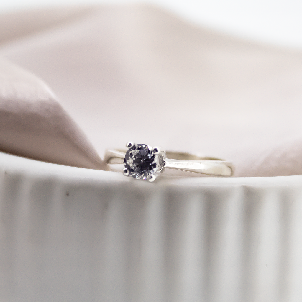 Solitaire Treasured Claw Ring in Sterling Silver