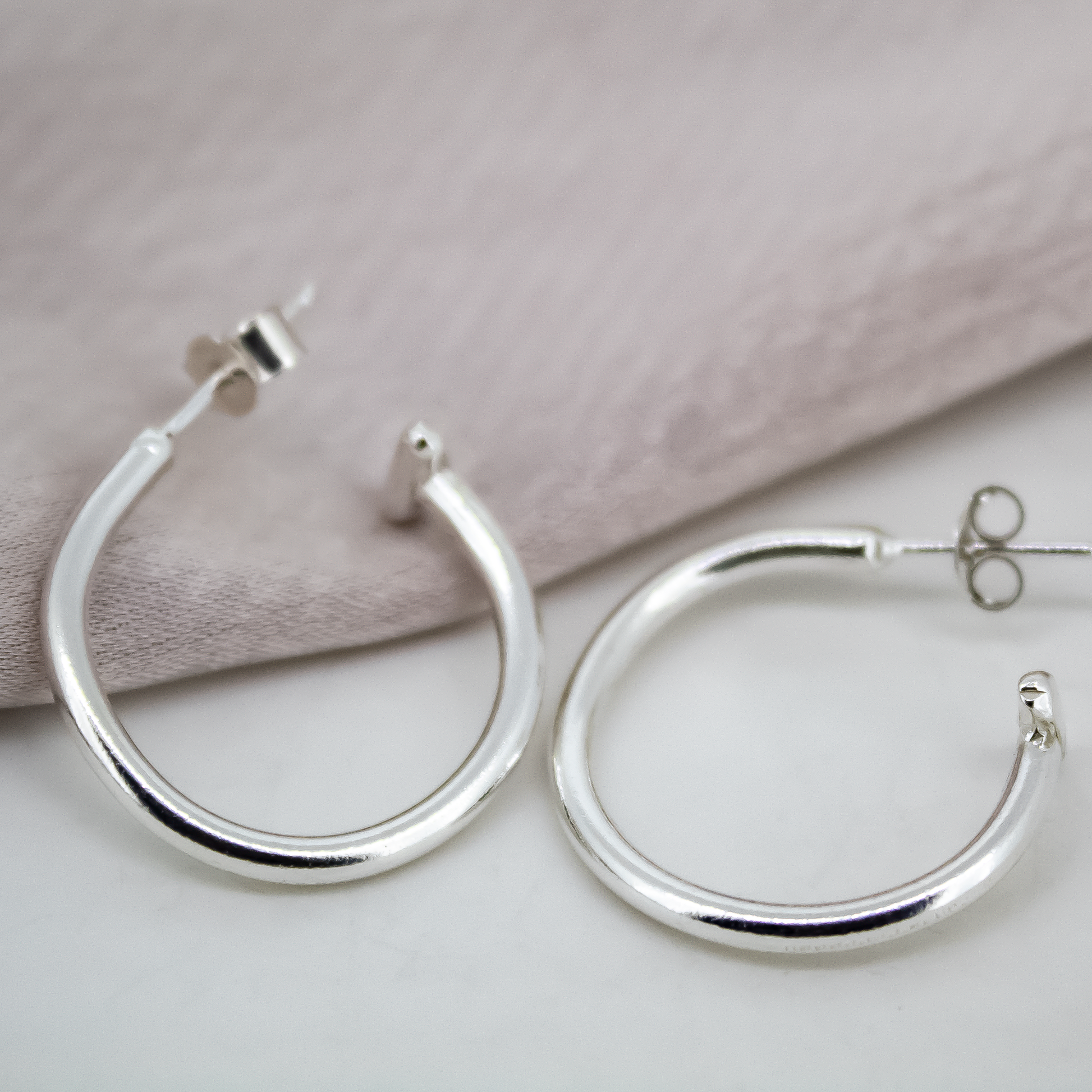 Sterling Silver T Bar Hoops