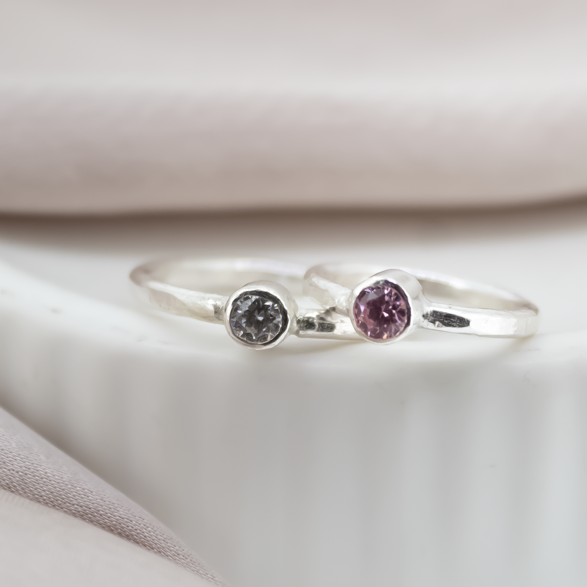 Baby Gemstone Ring in Sterling Silver