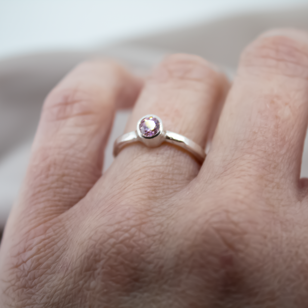 Baby Gemstone Ring in Sterling Silver