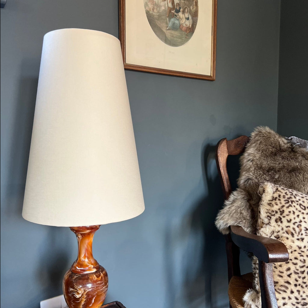 Cream cotton cone lampshade, extra tall lampshade