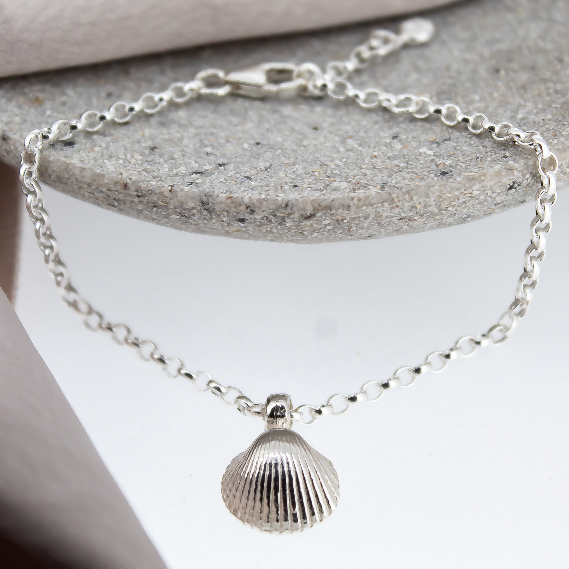 Recycled Silver Shell Chain Bracelet