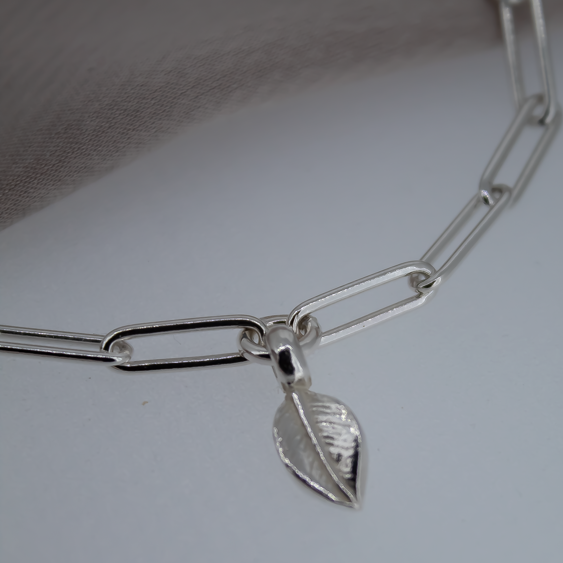 Sterling Silver Leaf Trace Chain Bracelet