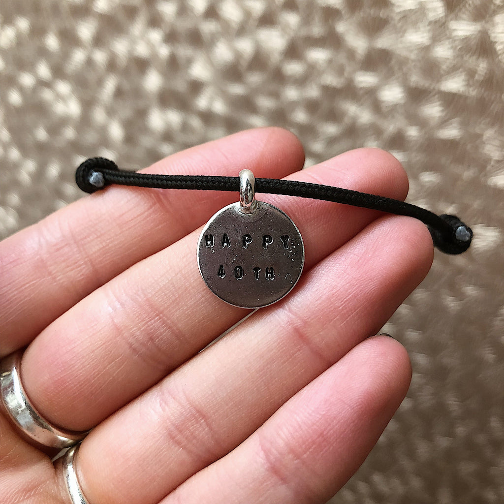 Personalised Disc Rope Bracelet in Sterling Silver