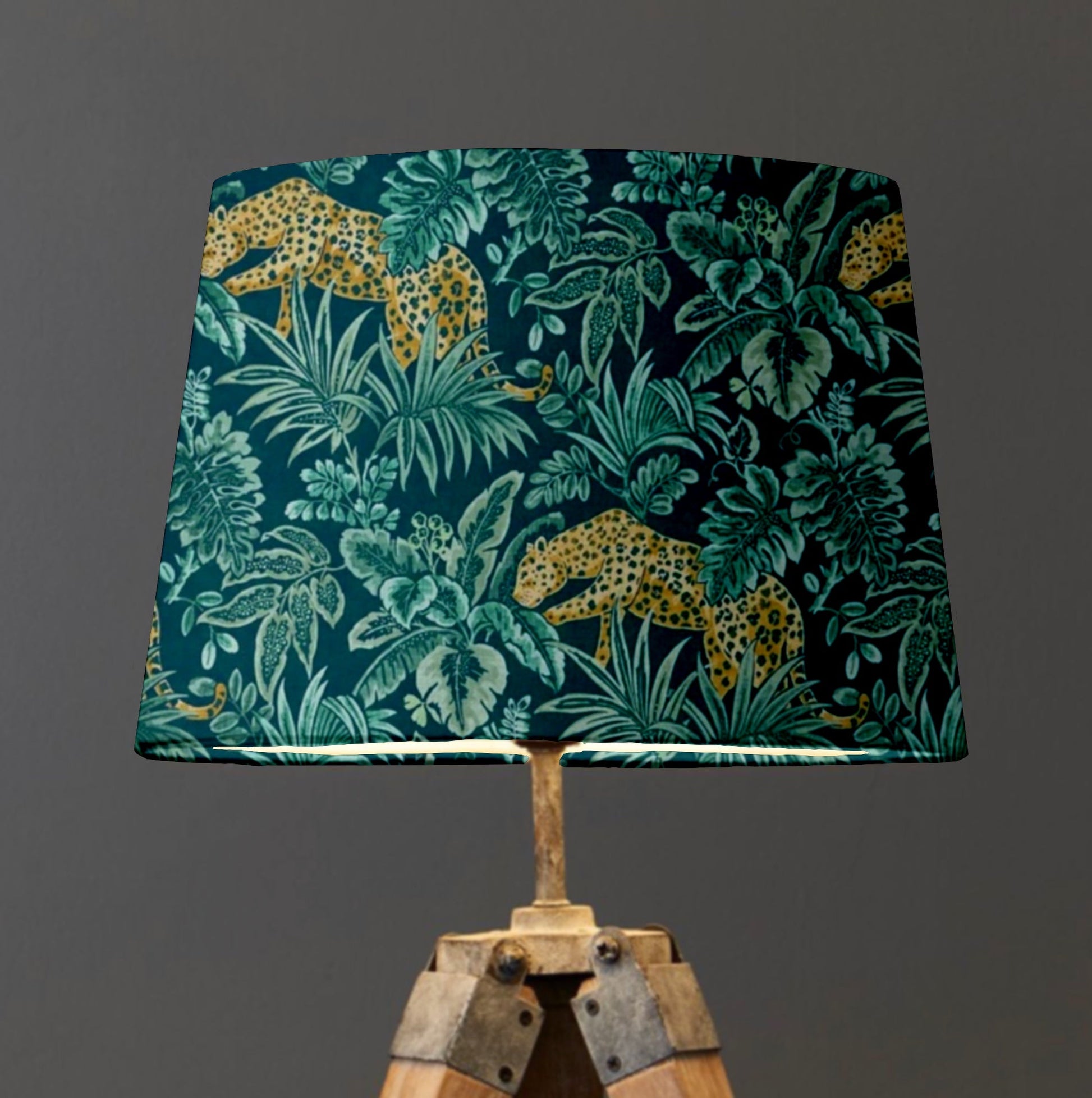 Jungle leopard velvet french drum lampshade/ ceiling light shade, empire lampshade