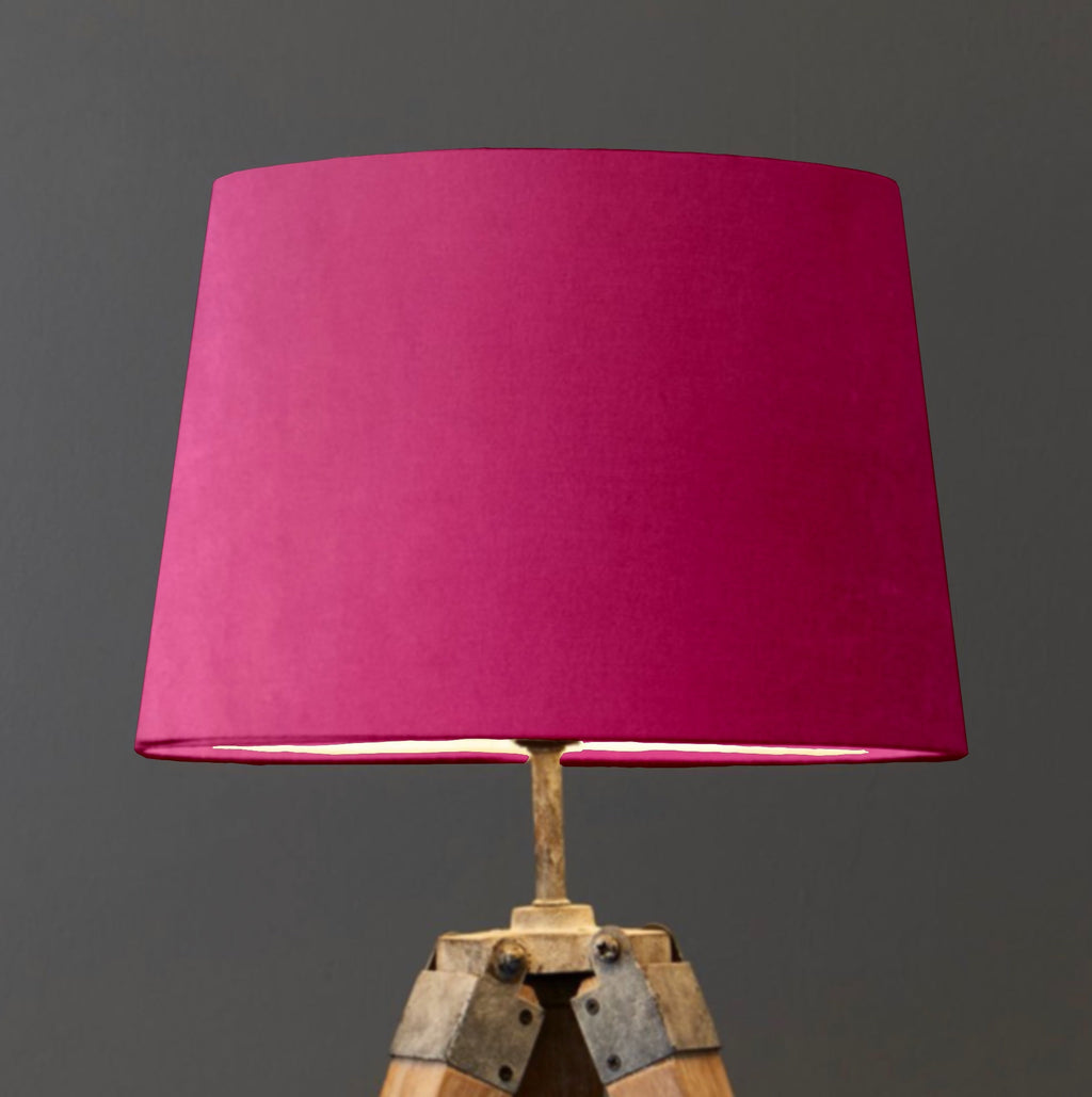 Hot Pink velvet french drum lampshade/ ceiling light shade, empire lampshade