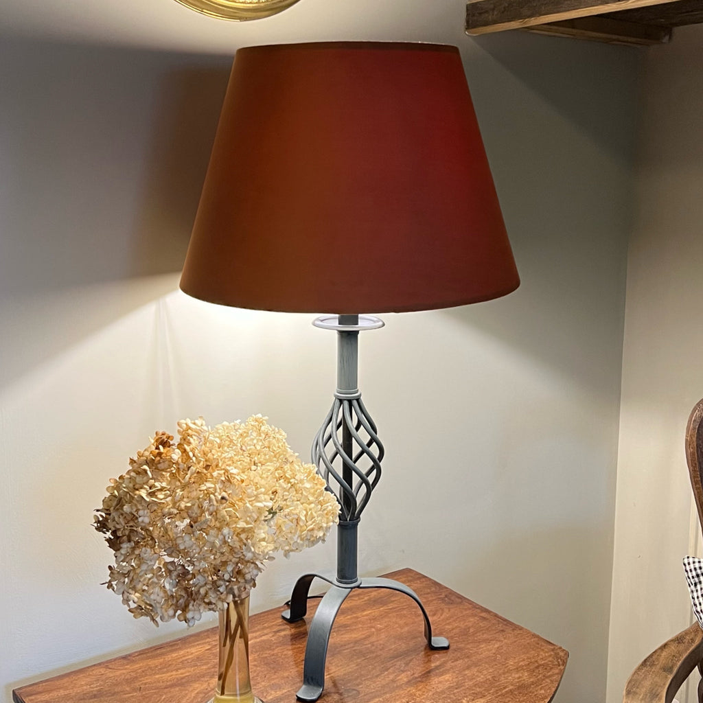 Burnt orange velvet coolie lampshade/ ceiling shade, empire lampshade