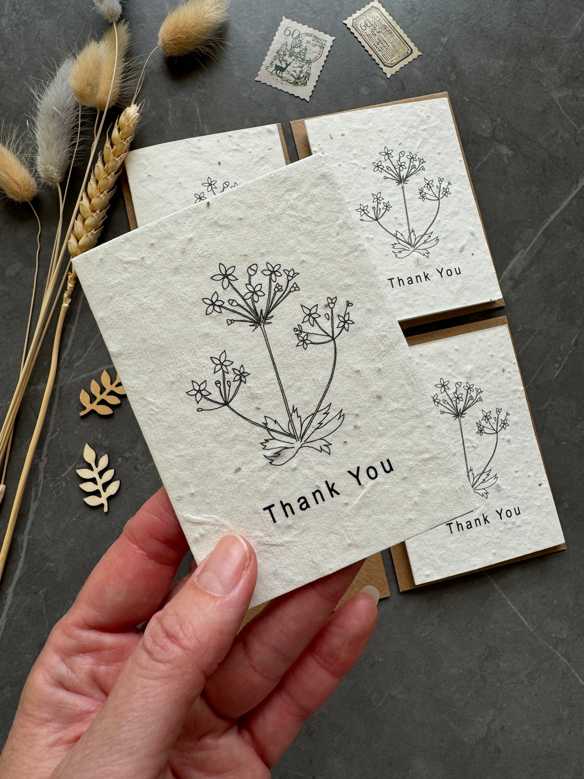 Plantable Thank You Cards with Wildflower Seeds