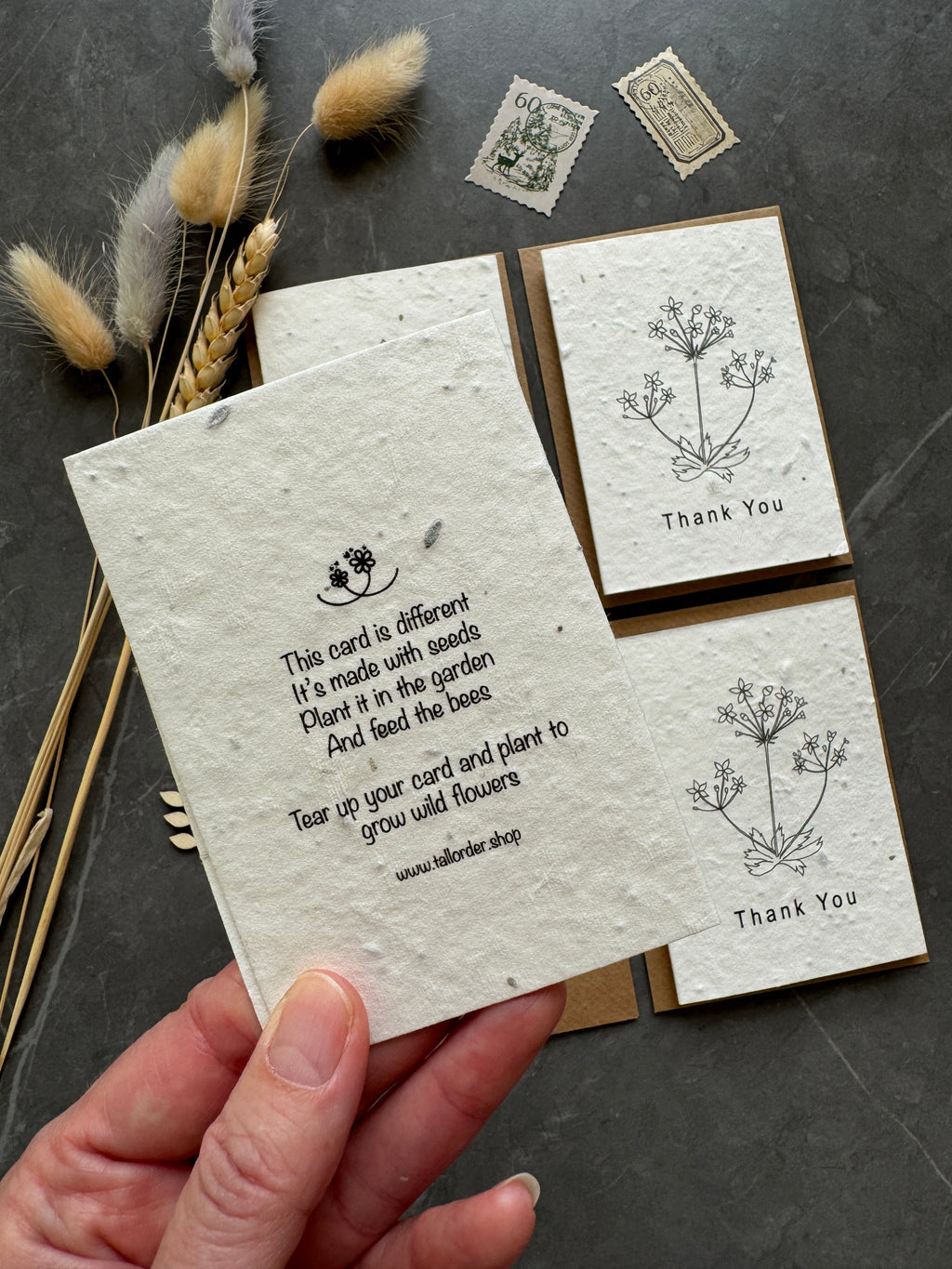 Plantable Thank You Cards with Wildflower Seeds