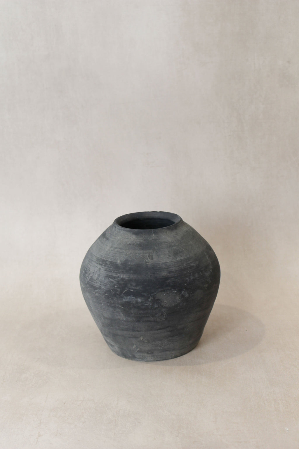 Vintage Dark Grey Earthenware Pot Number 57