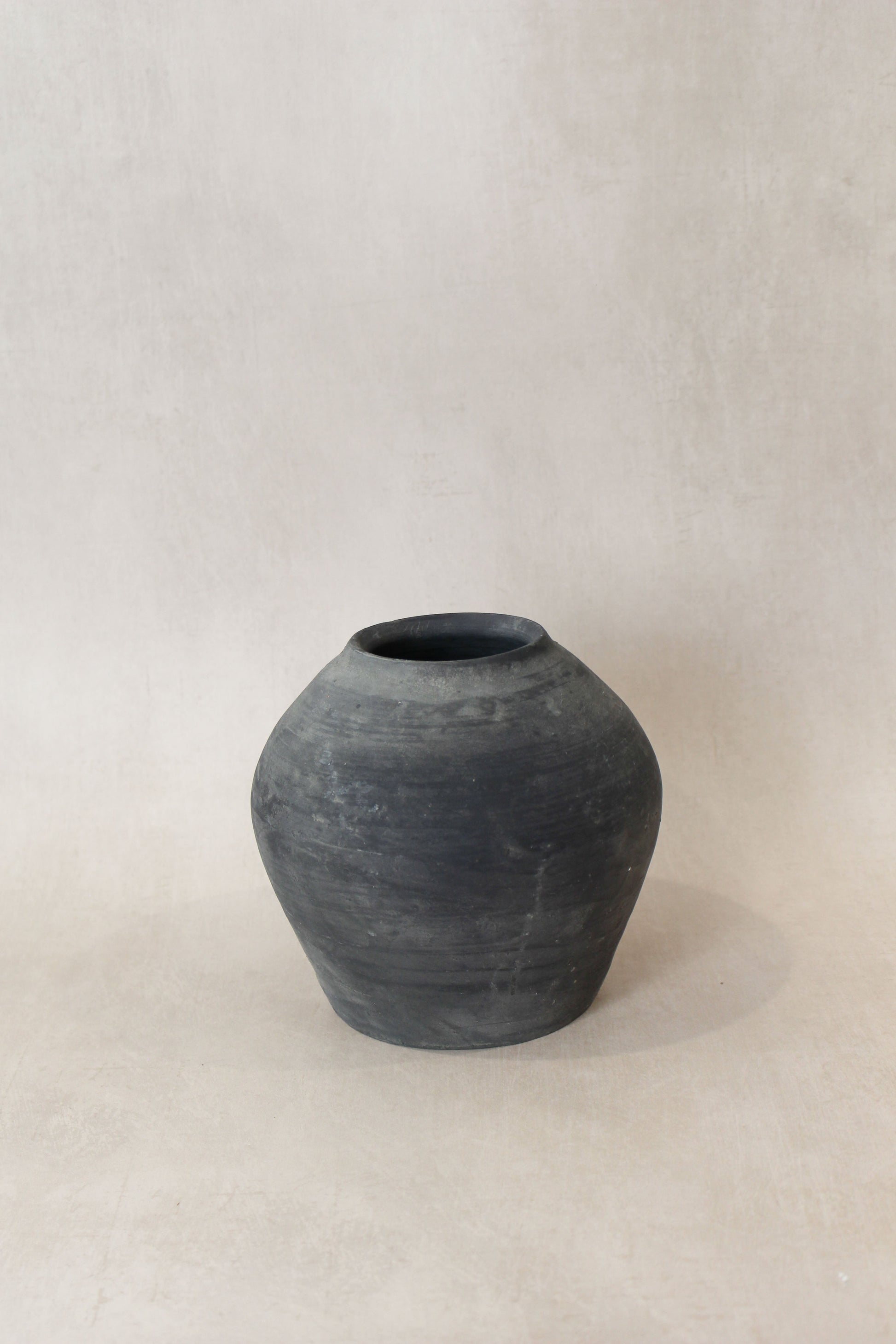 Vintage Dark Grey Earthenware Pot Number 57