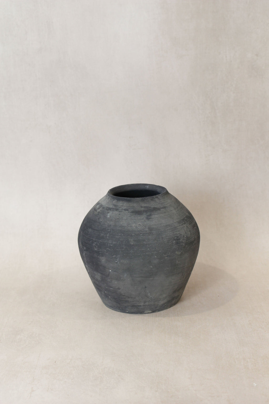Vintage Dark Grey Earthenware Pot Number 57