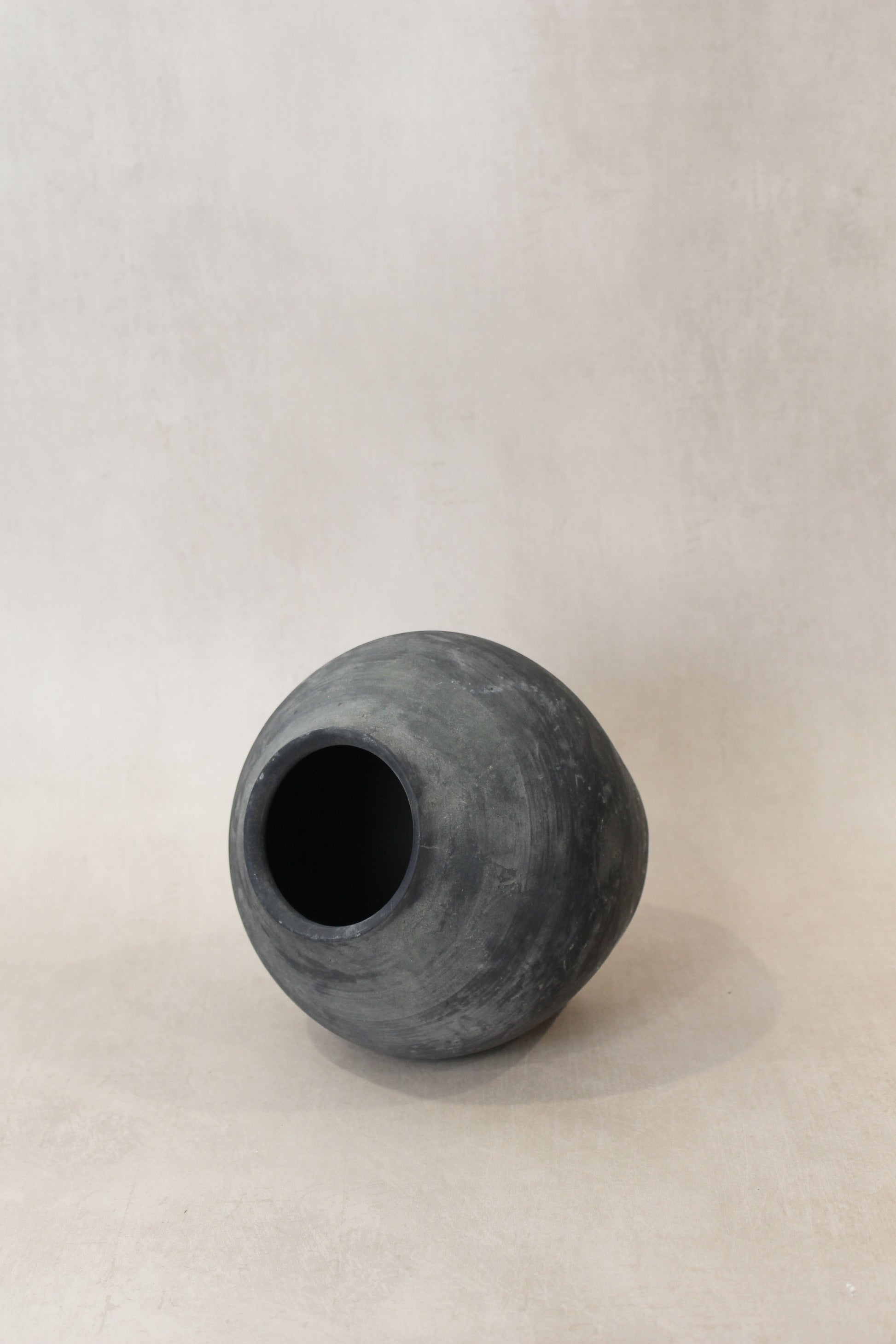 Vintage Dark Grey Earthenware Pot Number 57