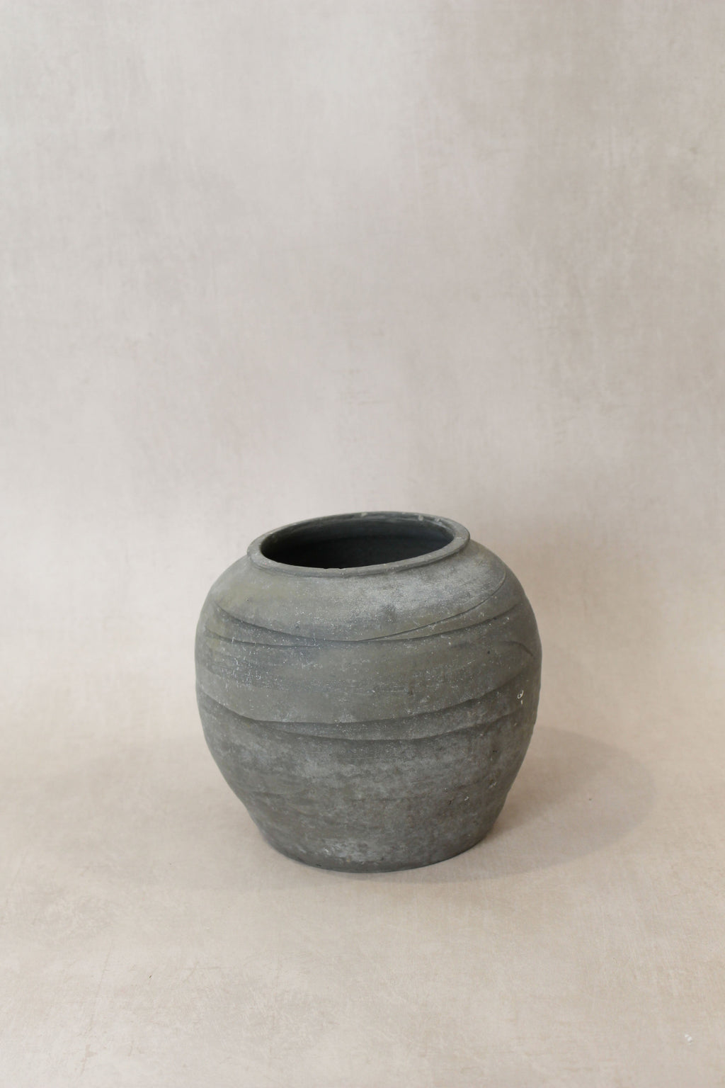 Vintage Dark Grey Earthenware Pot Number 58