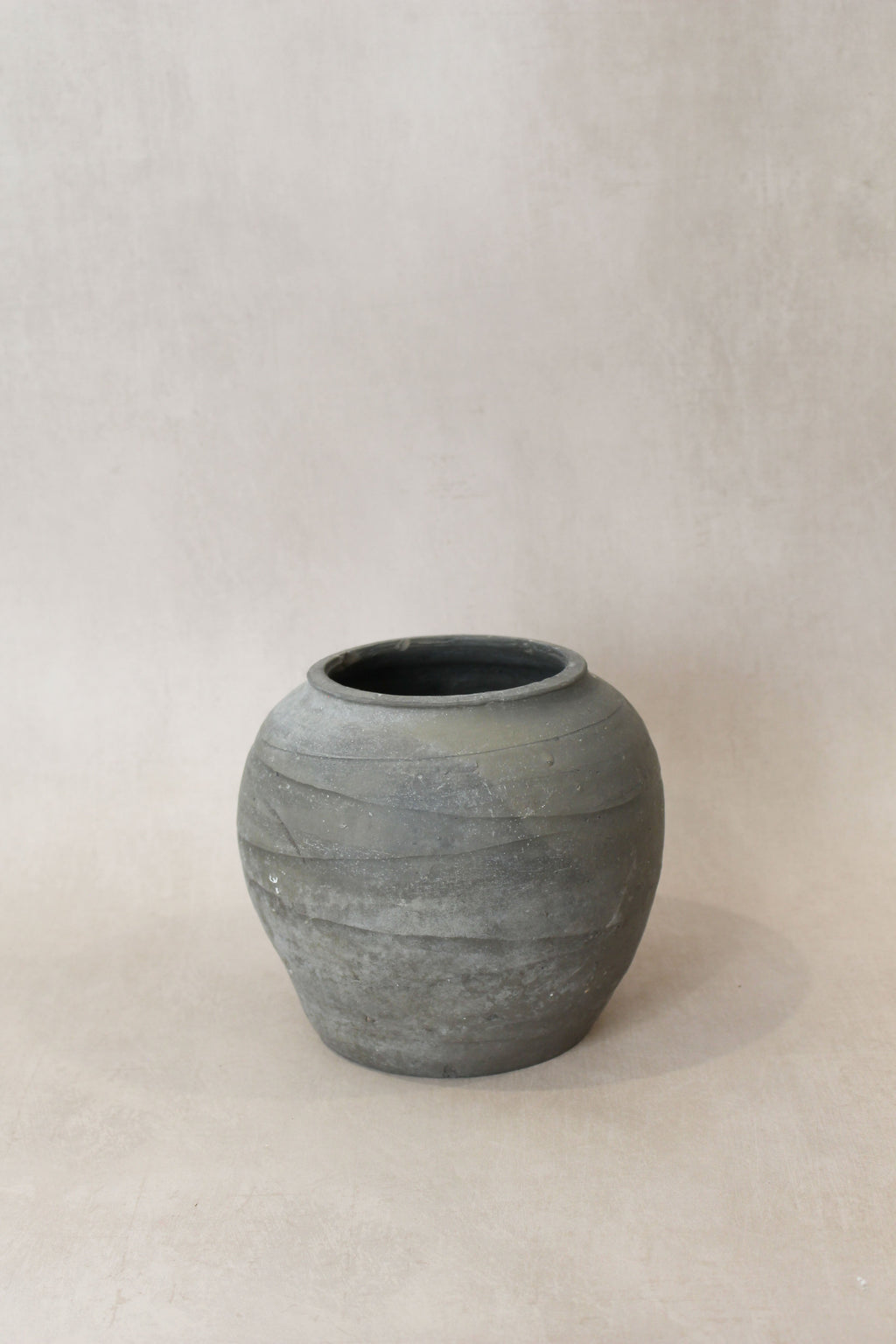 Vintage Dark Grey Earthenware Pot Number 58