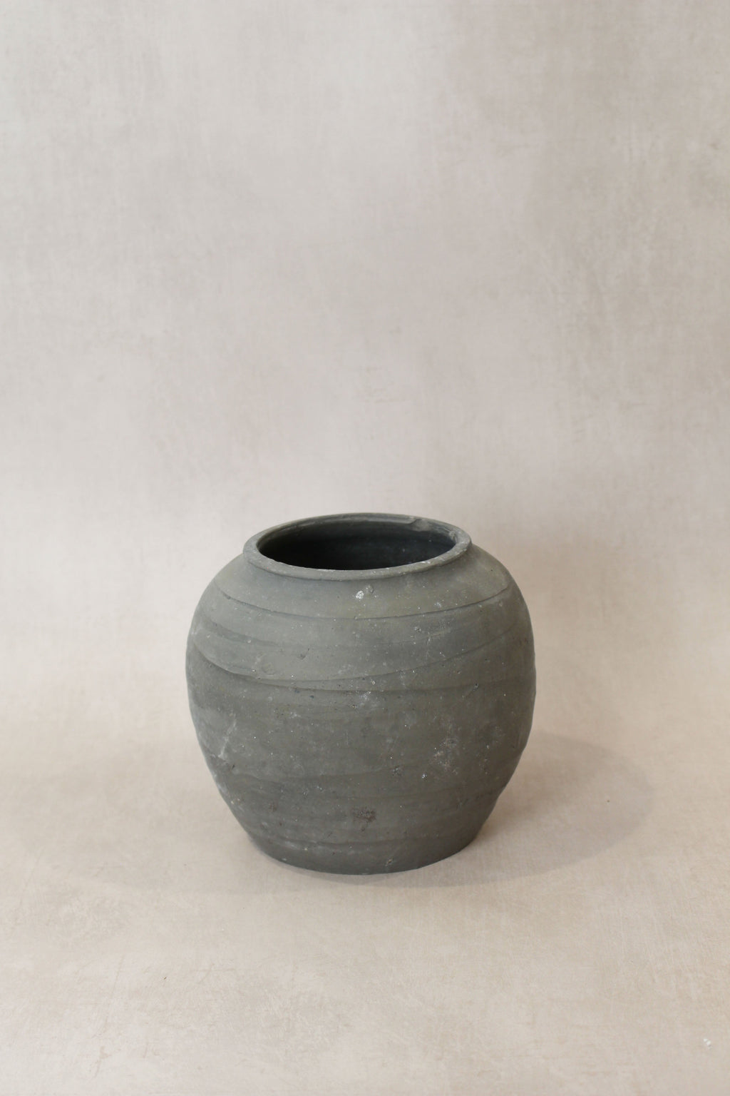 Vintage Dark Grey Earthenware Pot Number 58