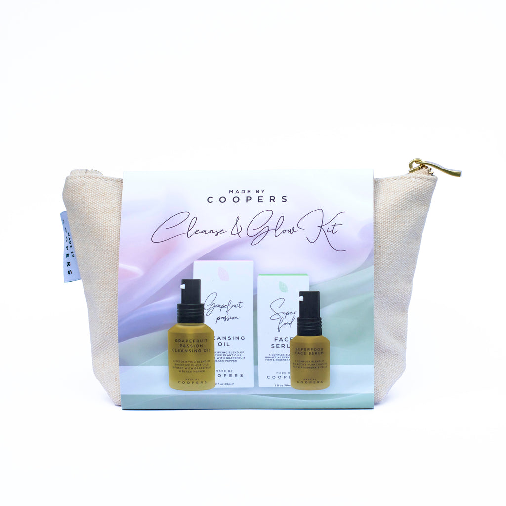 Cleanse and Glow Kit with Grapefruit Passion Cleansing Oil and Superfood Serum